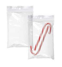 Clear Reclosable Zipper Bags with Hanging Hole, 5 x 7 Inch. Pack of 100 Resealable Plastic Bags 2 Mil. Poly & Plastic Packaging Bags for Pills