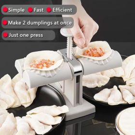 Collfa Automatic Dumpling Maker Mold Manual Ravioli Press Machine Dumpling Press Set Double Heads Mold Make 2 At A Time Quick Dumpling Empanadas Piero