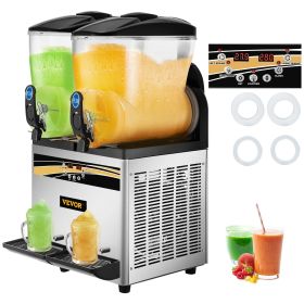 Margarita Machine, 15Lx2 Tank Commercial Slushy Machine, Slushie Machine 1000W, Commercial Margarita Maker