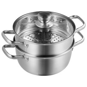 Steamer Pot, 9.5in/24cm Steamer Pot for Cooking with 5QT Stock Pot and Vegetable Steamer