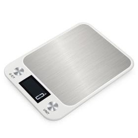 LCD Display 10kg/1g Multi-function Digital Food Kitchen Scale Stainless Steel Weighing Food Scale Cooking Tools Balance (Ships From: China, Color: 10kg-white)