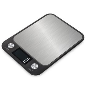 LCD Display 10kg/1g Multi-function Digital Food Kitchen Scale Stainless Steel Weighing Food Scale Cooking Tools Balance (Ships From: China, Color: 10kg-black)