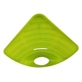 1pc Portable Kitchen Sink Corner Storage Rack Sponge Holder Wall Mounted Tool (Color: green)