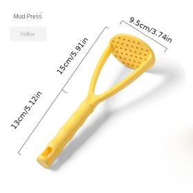 1pc 1pc Mashed Potato Press; Household Potato Press Gadget; PP Plastic Potato Press (Color: Large yellow)