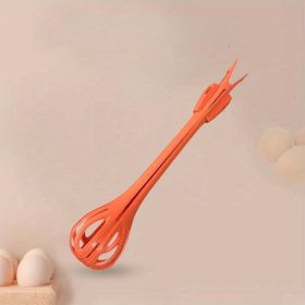 1pc; Multifunctional 3-in-1 Egg Whisk Food Holder Noodle Holder Baking Tool Egg Stirrer Manual Whisk 1 Pack 11.02''Ã—2.76'' (Color: Red)