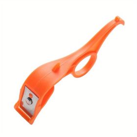 1pc, Portable Fruit Peeler, Stainless Steel Ring Pear Orange Kiwi Peeling Knief, Multi-functional Potato Vegetable Kitchen Dining Tool (Color: orange)