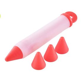 Food Writing Decorating Pen, Nozzle Tool Squeeze Cream Chocolate Cupcakes Piping Icing Cake Dessert Pen Baking Gun (Color: Red)