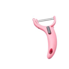 Rotatable Blade Peeler Swivel Blade Multi-Functional Peeler for Fruits Vegetables Potato Carrots Pairing Knife Kitchen Gadget Tool (Color: pink peeler)