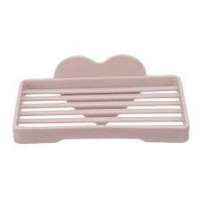 Soap Dish Holder Wall Mounted Heart Shaped Bathroom Storage Plate Tray Holder Case Soap Bathroom Shower Kitchen Washroom Shelf Storage Organizer (Color: Pink)