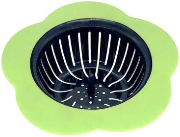 Flower Shaped Kitchen Sink Strainer Floor Drainer Bathtub Cover Drain Tub Stopper Strainers for Floor Laundry Bathroom 4.5inch Diameter (Color: green)