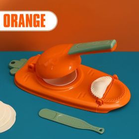 Kitchen Dumpling Maker 2 In 1 Dough Pressing Tool Set Dumpling Mold DIY Dumpling Wrapper Makers Manual Press Dumpling Crust Tool (Color: orange, size: 1PCS)