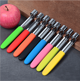 Apple Corer Pitter Pear Bell Twist Fruit Stoner Pit Kitchen Easy Core Seed Remove Tool Gadget Remover pepper Eight colors (Color: yellow)