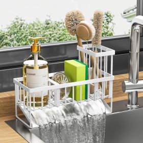 Kitchen Sink Caddy,Rustproof 304 Stainless Kitchen Gadgets Sink Accessories (Color: White)