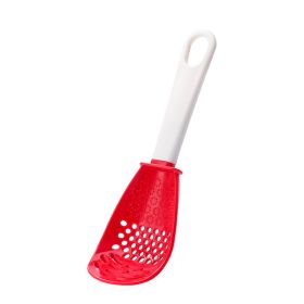 Multifunctional grinding and crushing colander and draining spoon (Color: Red)